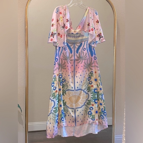 Oceanus Camille Satin Midi Dress Size XXL - Picture 14 of 16